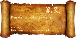 Maráz Kálmán névjegykártya